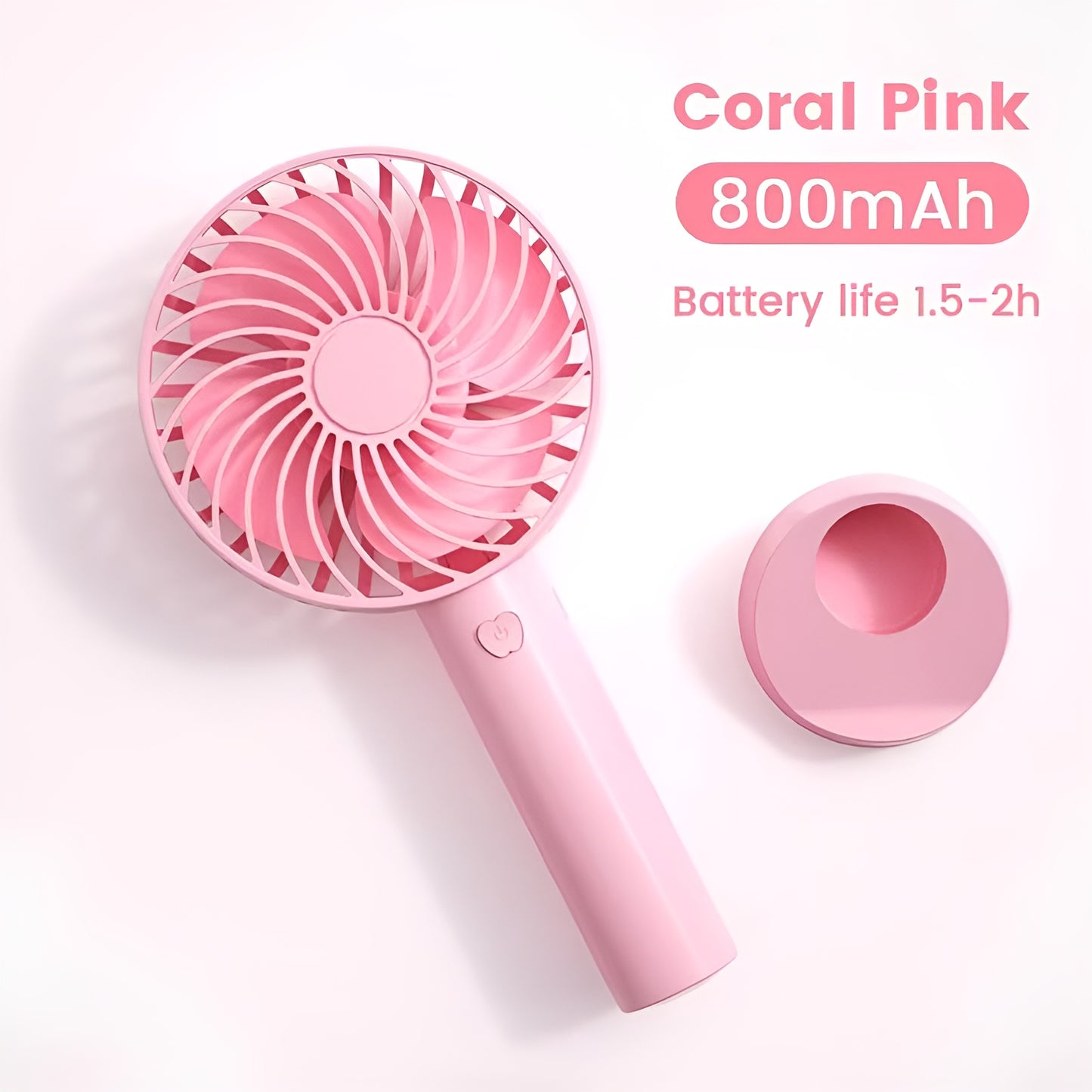 Portable USB Fan – Rechargeable 2000mAh Battery, Up to 6 Hours Working Time, 3-Speed Modes, Compact & Lightweight with USB Cable – Ideal for Home, Office & Travel