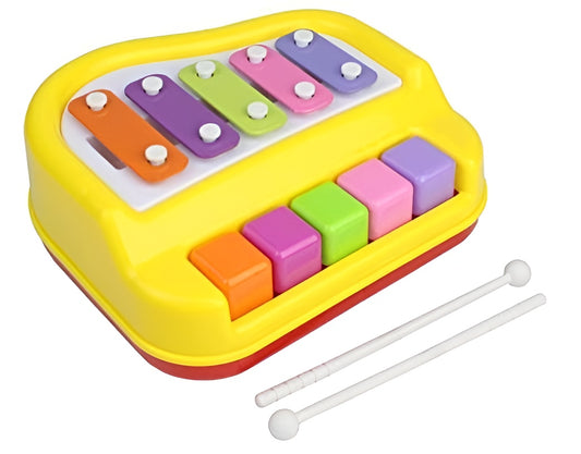 on Battery 2 in 1 Mini Piano and Xylophone Toy with Colorful Keys & 2 Mallets for Babies/Girls/Boys/Kids/Gifts | (Battery Not Required)
